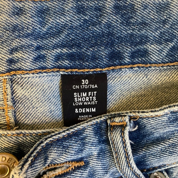 H&M Mens Distressed Slim Fit Shorts sz 30 Low Waist - Picture 3 of 5